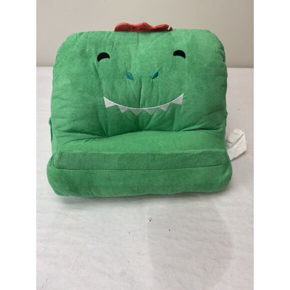 Pillowfort Plush Book iPad Tablet Holder Pillow Weighted Green Dinosaur Pockets - Picture 1 of 9